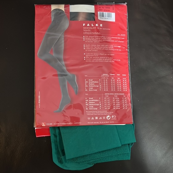 Falke seidenglatt 70 Opaque Tights. Color: Emerald Size S/M - Picture 2 of 2